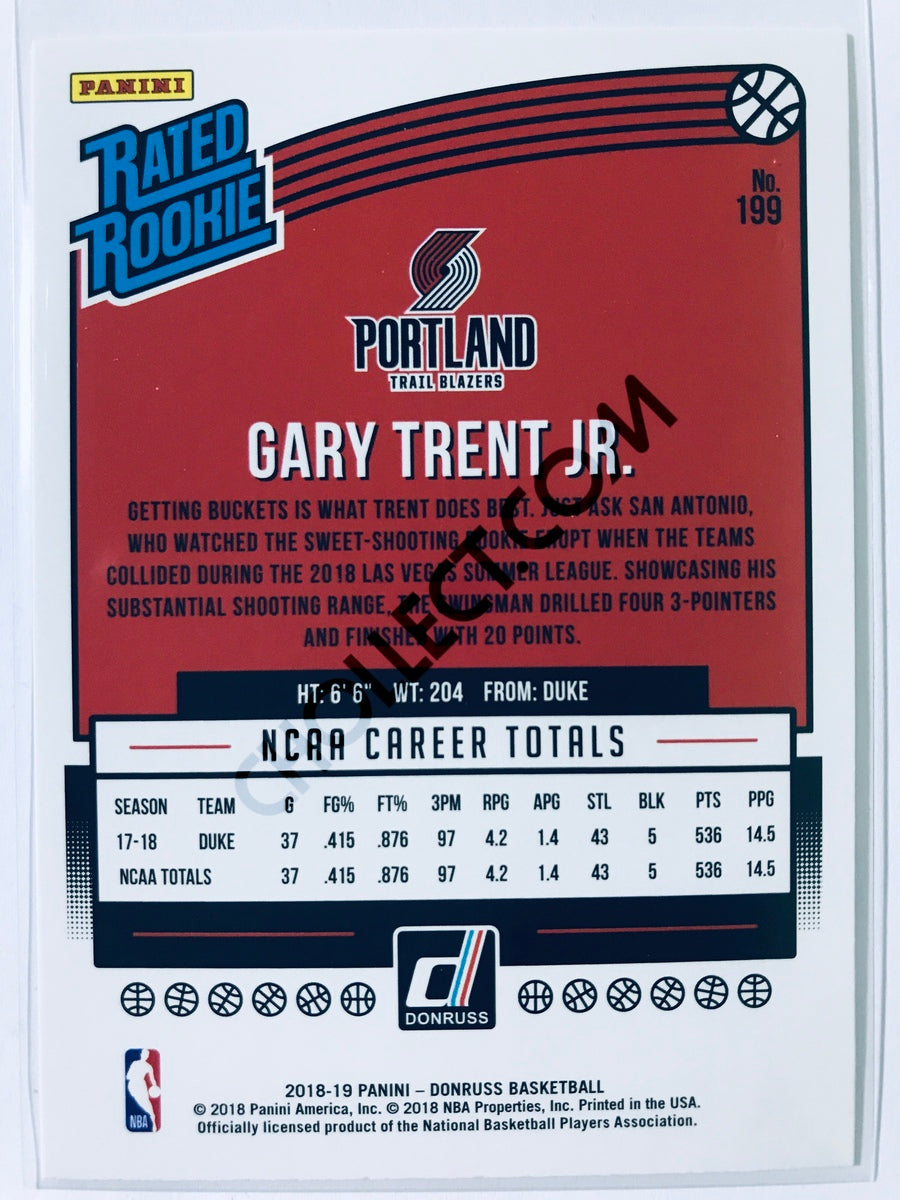 Gary Trent Jr. - Portland Trail Blazers 2018-19 Panini Donruss Rated Rookie #199