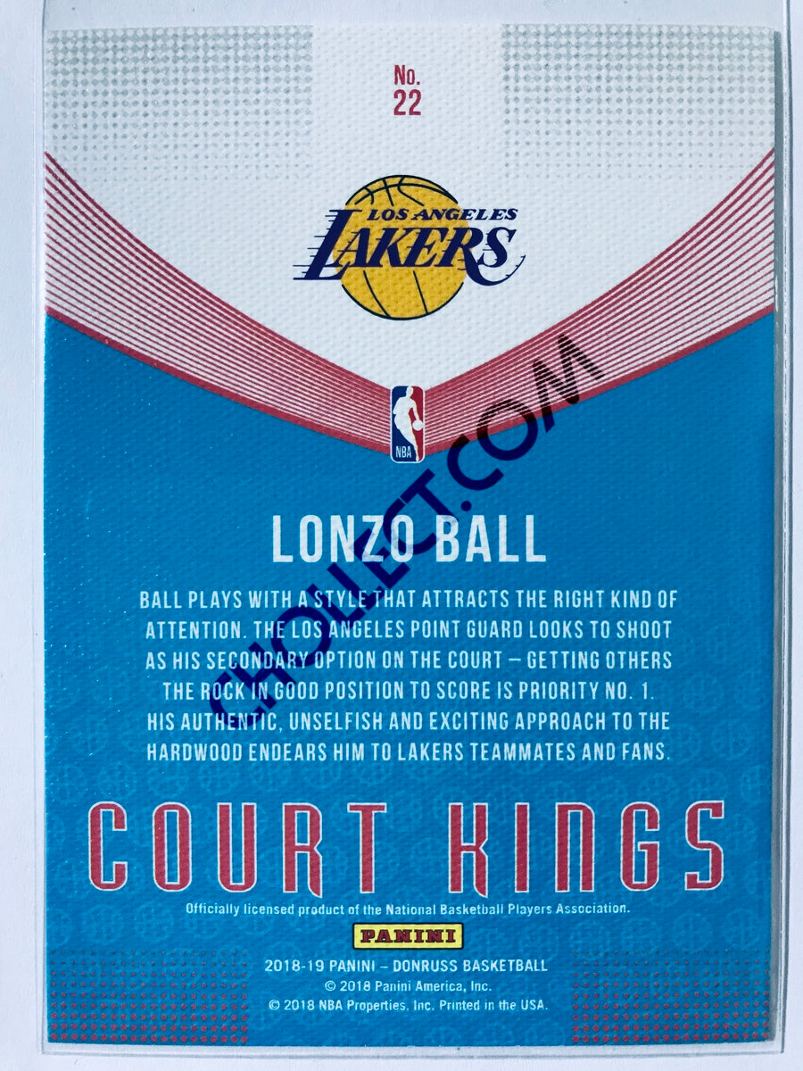 Lonzo Ball - Los Angeles Lakers 2018-19 Panini Donruss Court Kings Insert #22
