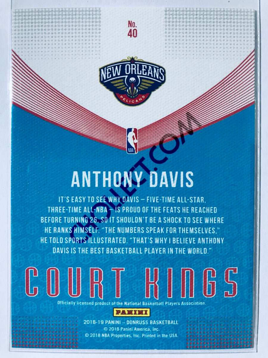 Anthony Davis - New Orleans Pelicans 2018-19 Panini Donruss Court Kings Insert #40