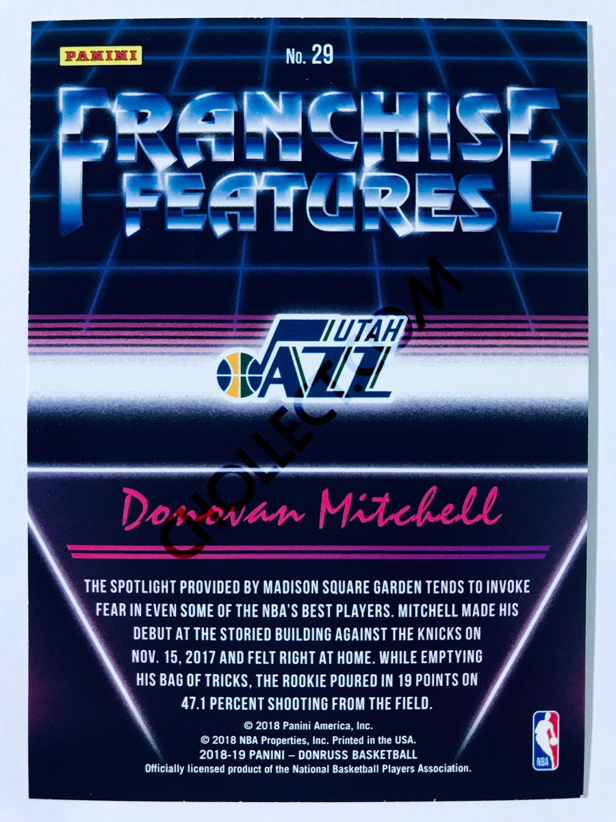 Donovan Mitchell - Utah Jazz 2018-19 Panini Donruss Franchise Features Insert #29