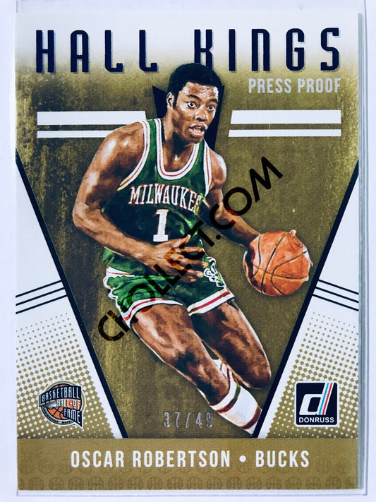 Oscar Robertson - Milwaukee Bucks 2018-19 Panini Donruss Hall Kings #15 Press Proof Insert /49