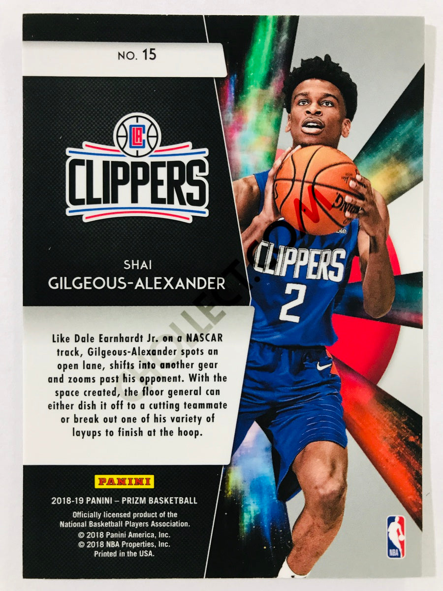 Shai Gilgeous-Alexander - Los Angeles Clippers 2018-19 Panini Prizm Freshman Phenoms Insert#15