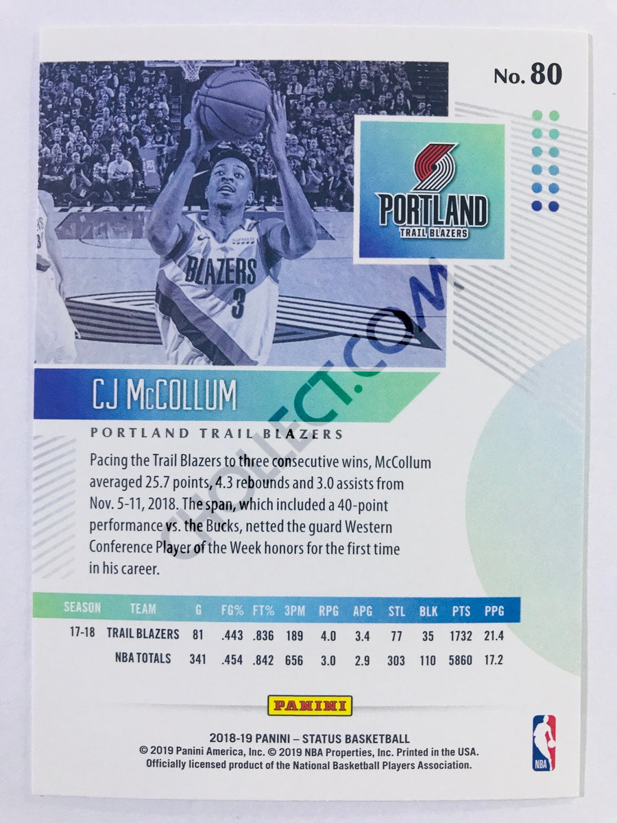 CJ McCollum - Portland Trail Blazers 2018-19 Panini Status #80