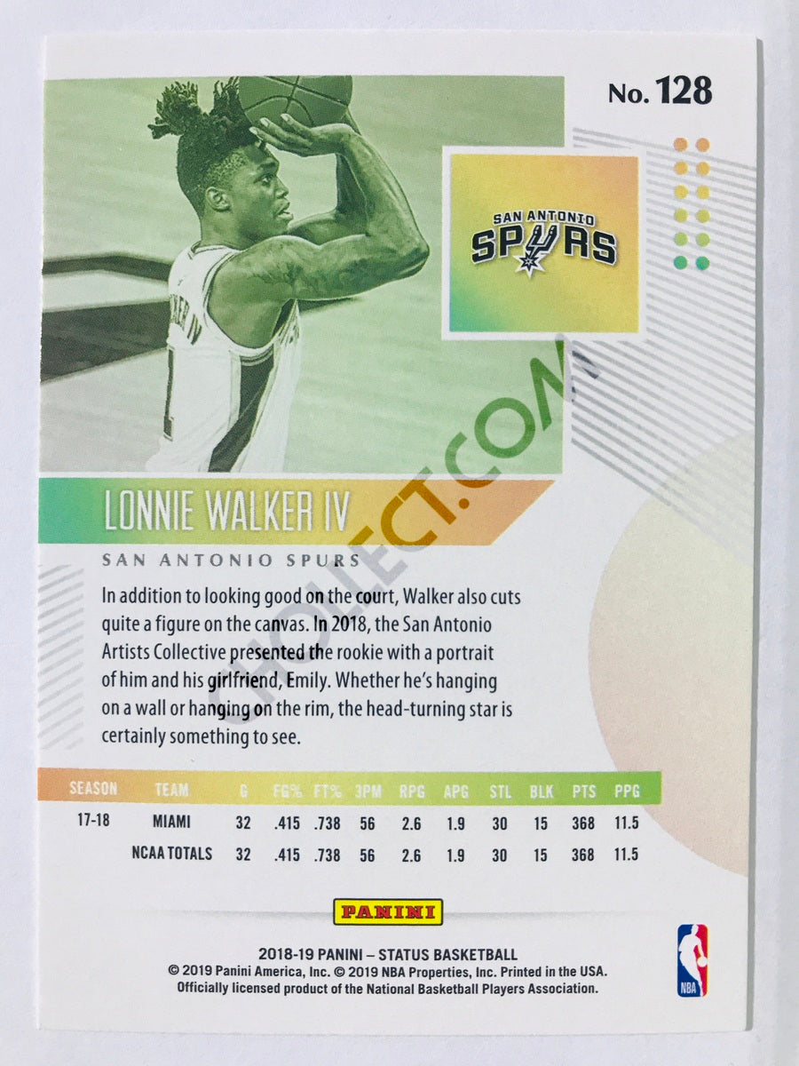Lonnie Walker IV - San Antonio Spurs 2018-19 Panini Status Blue Parallel RC Rookie #128