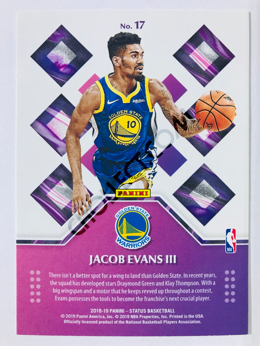 Jacob Evans III - Golden State Warriors 2018-19 Panini Status Rookie Credentials Insert #17