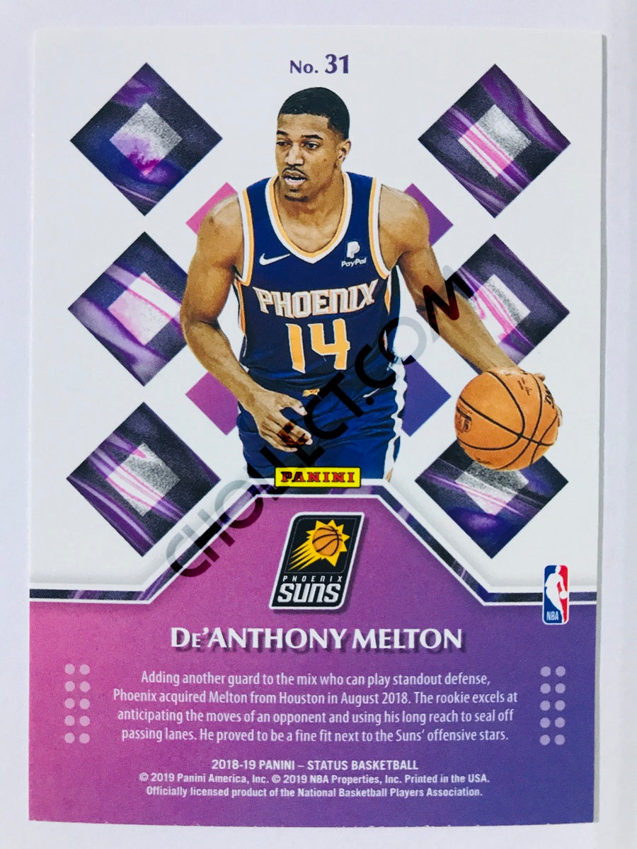 De'Anthony Melton - Phoenix Suns 2018-19 Panini Status Rookie Credentials Insert Orange Parallel #31