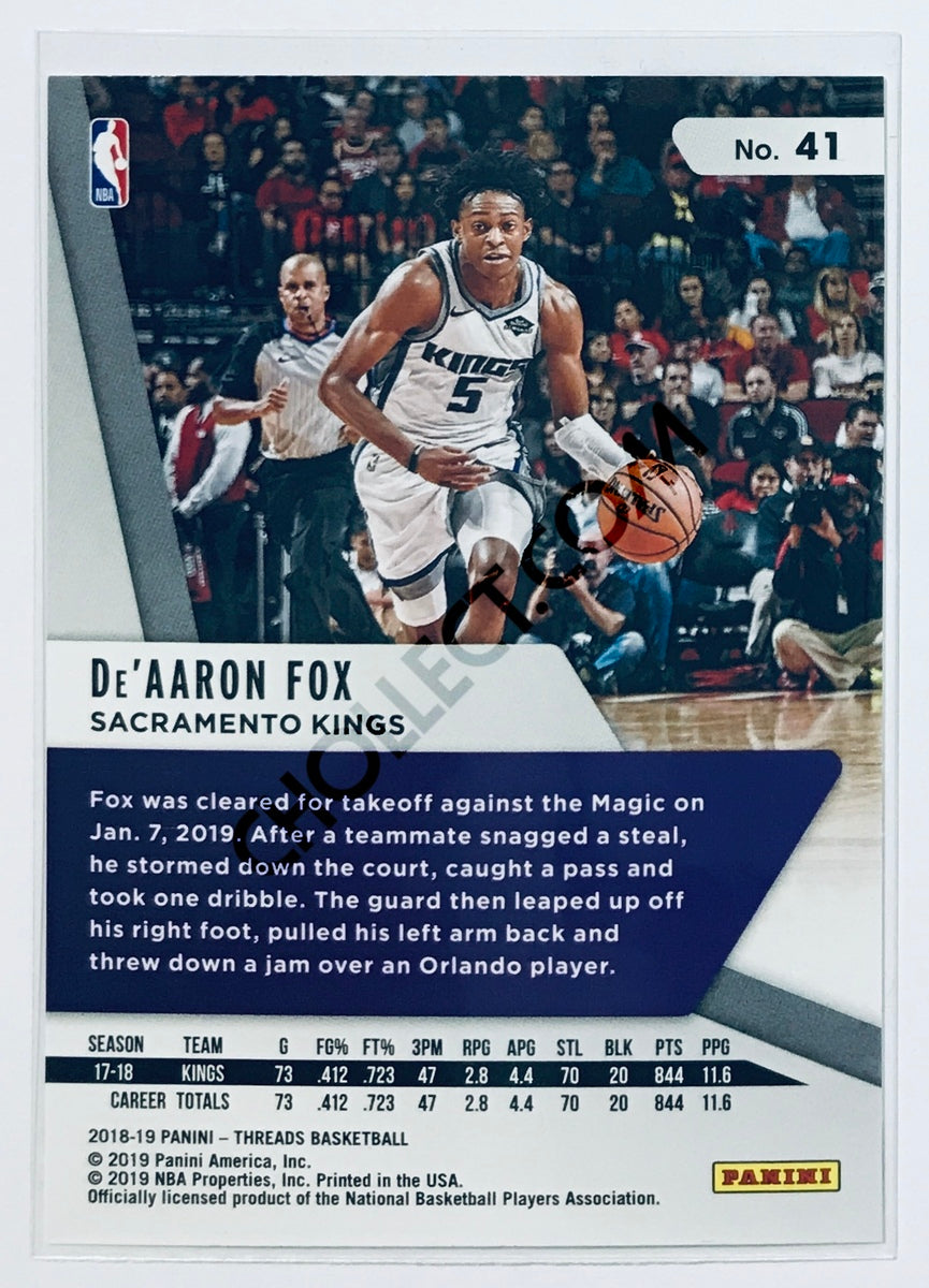 De'Aaron Fox - Sacramento Kings 2018-19 Panini Threads #41