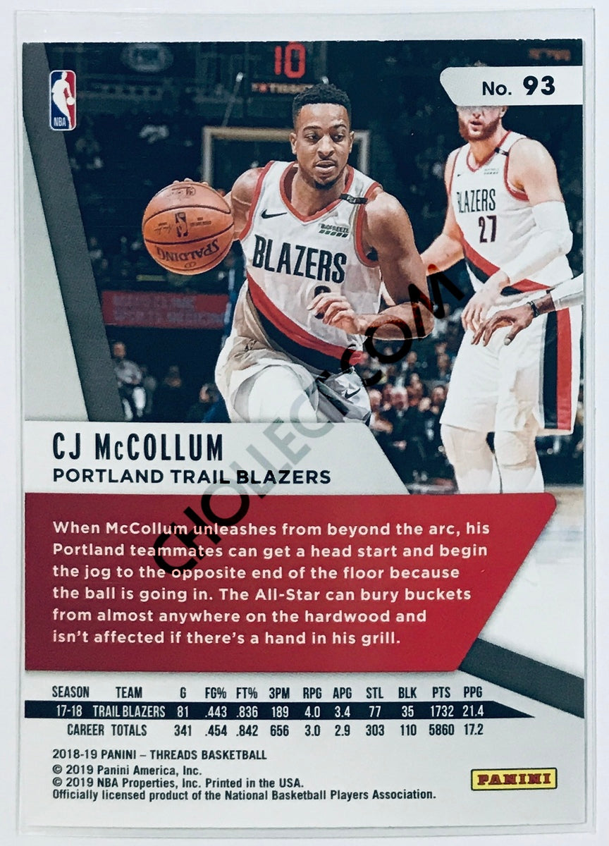 CJ McCollum - Portland Trail Blazers 2018-19 Panini Threads #93