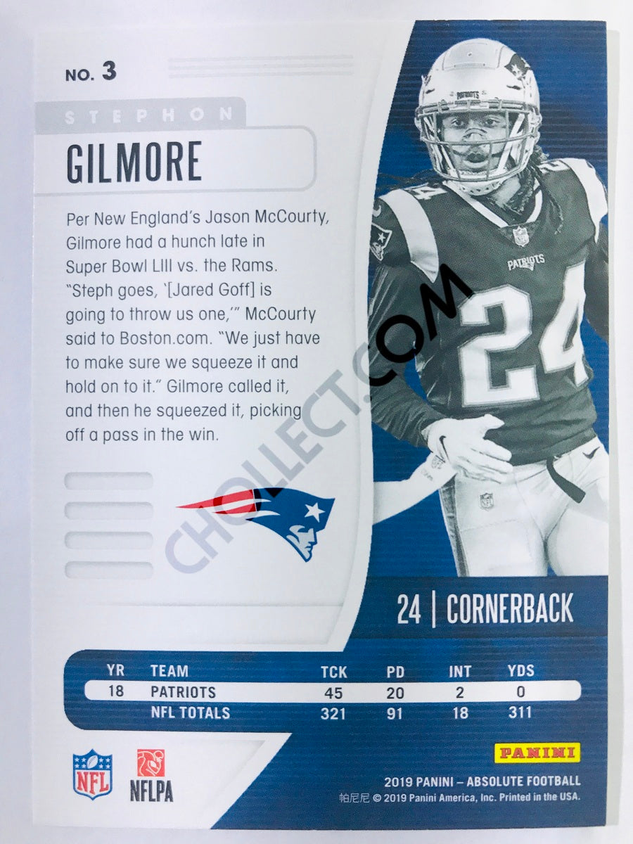 Stephon Gilmore - New England Patriots 2019-20 Panini Absolute #3