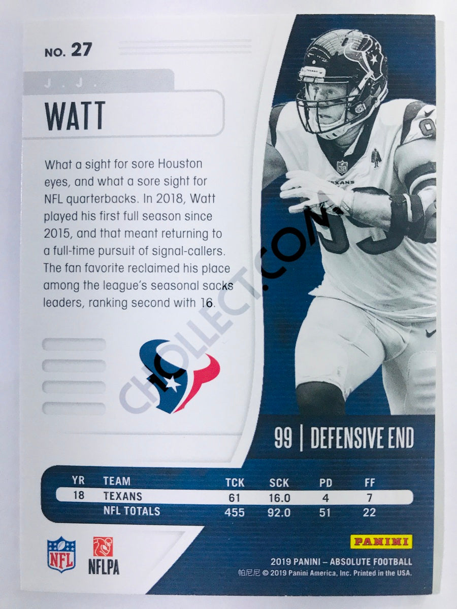 J.J. Watt - Houston Texans 2019-20 Panini Absolute #27