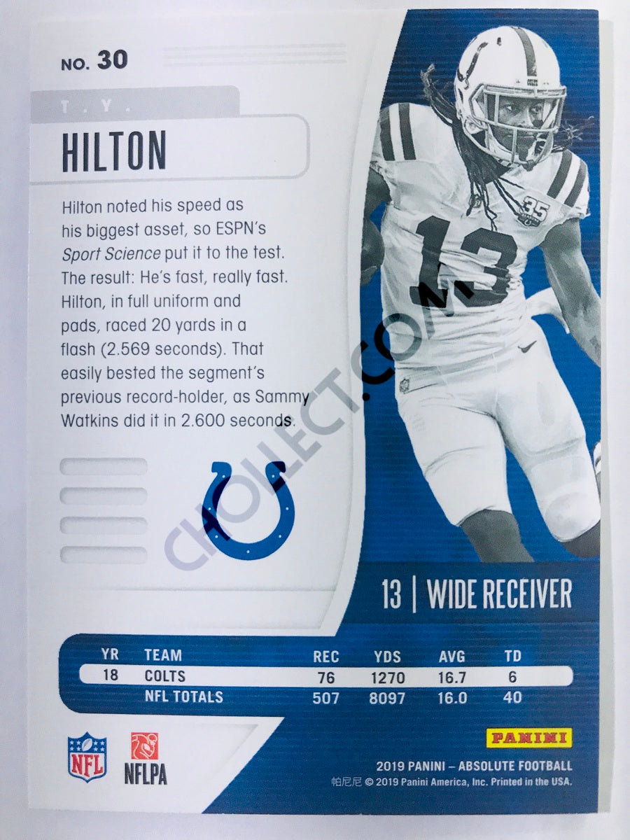 T.Y. Hilton - Indianapolis Colts 2019-20 Panini Absolute #30