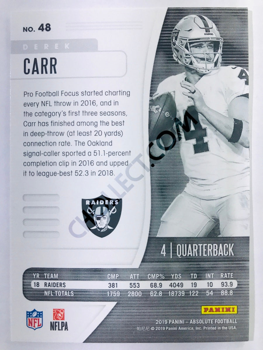 Derek Carr - Oakland Raiders 2019-20 Panini Absolute #48