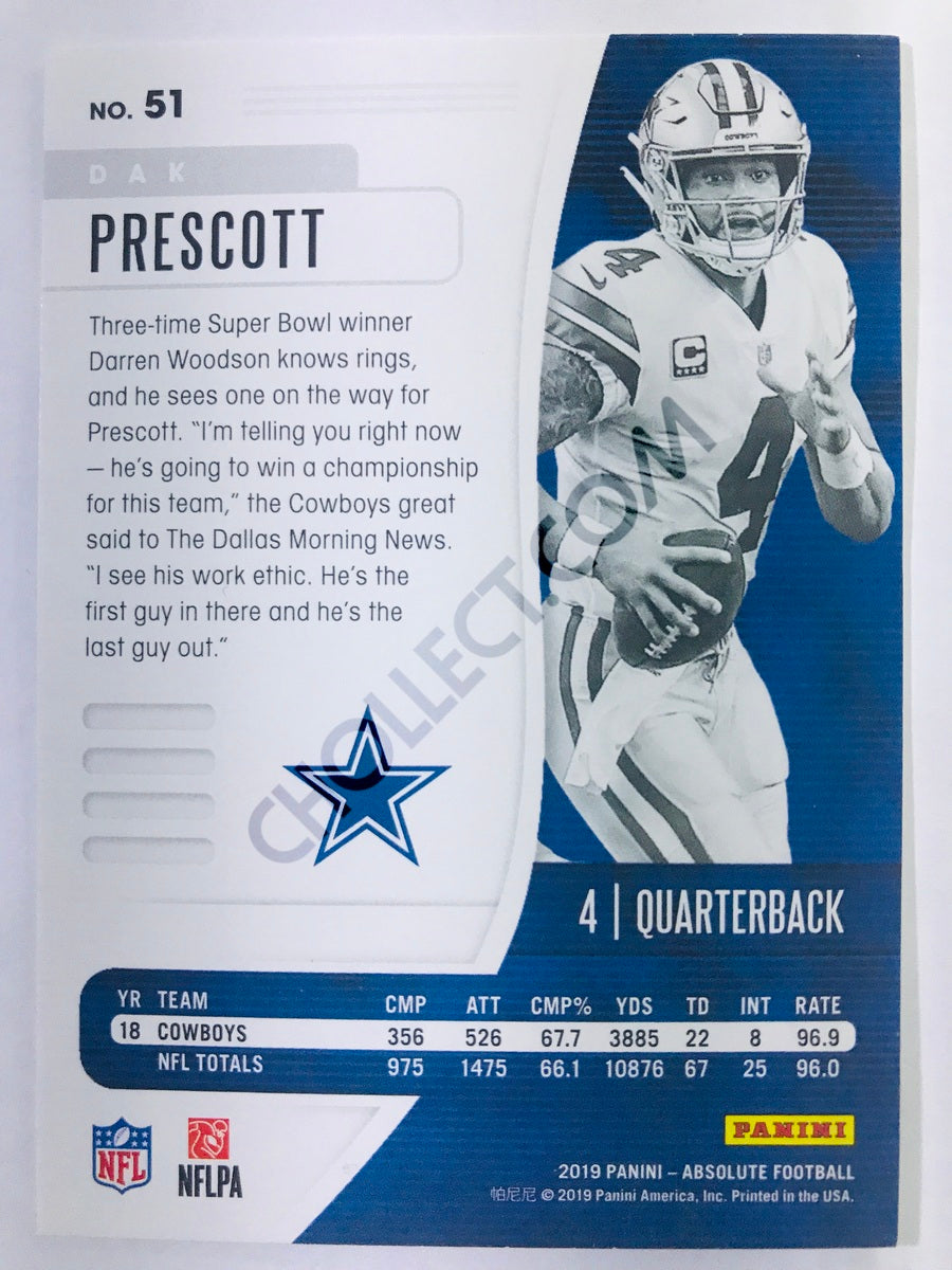 Dak Prescott - Dallas Cowboys 2019-20 Panini Absolute #51