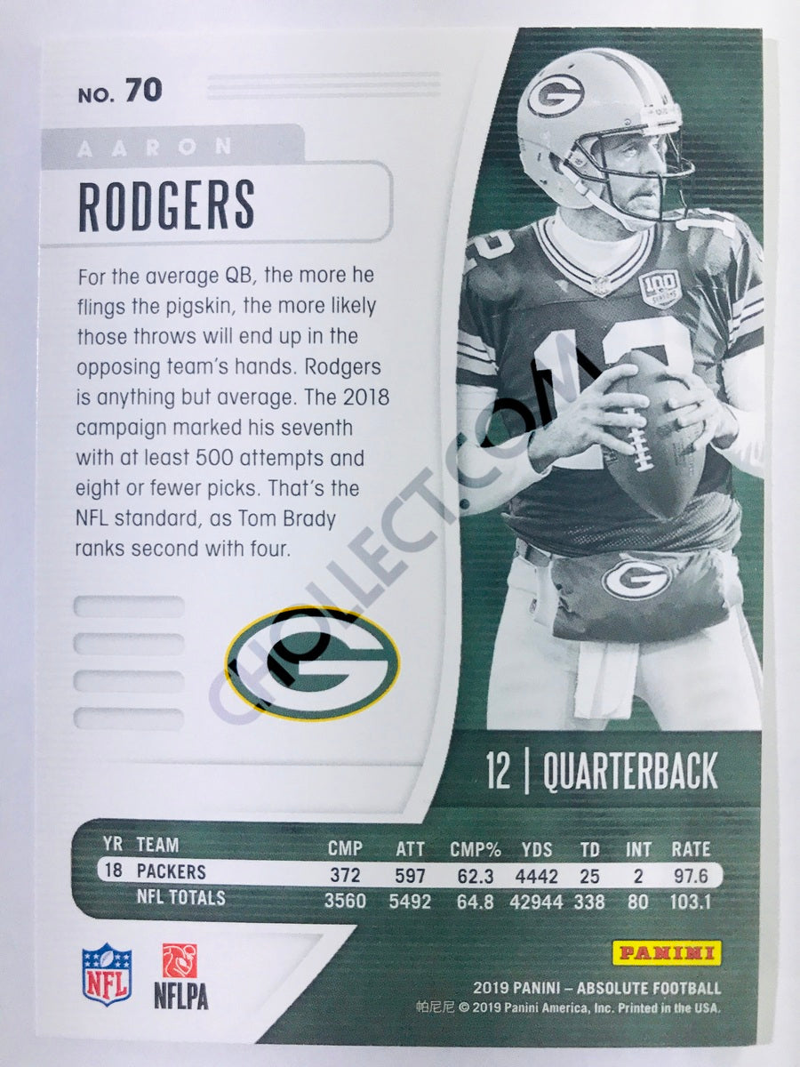 Aaron Rodgers - Green Bay Packers 2019-20 Panini Absolute #70