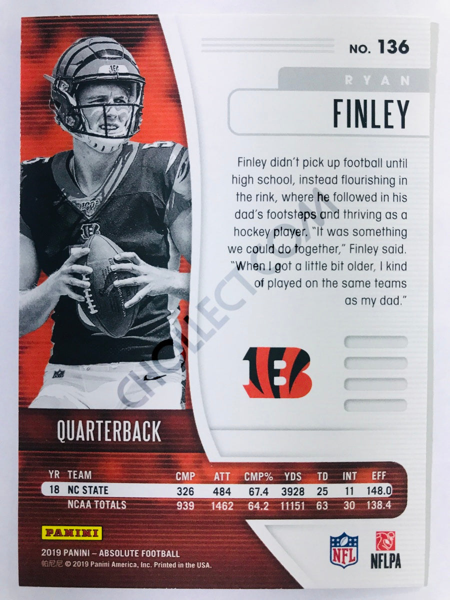 Ryan Finley - Cincinnati Bengals 2019-20 Panini Absolute RC Rookie #136