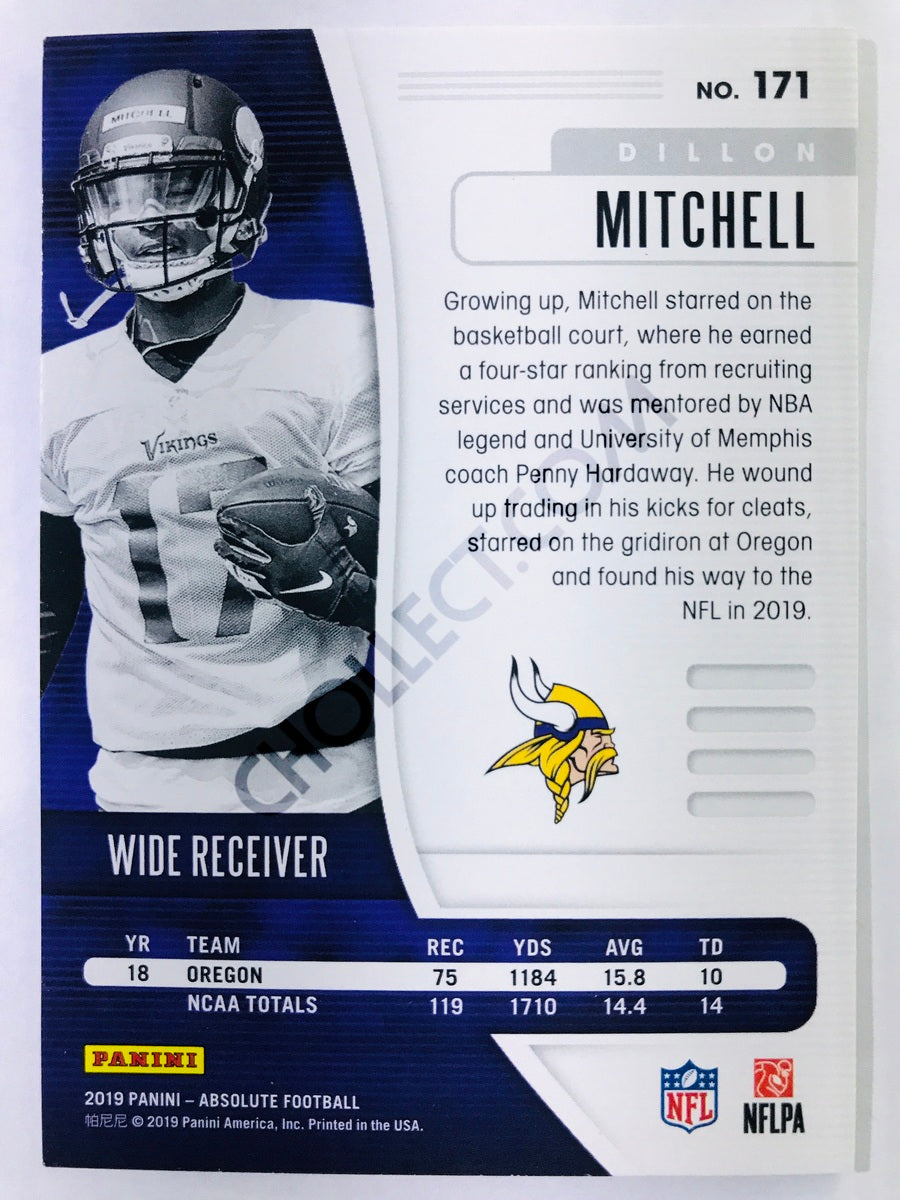 Dillon Mitchell - Minnesota Vikings 2019-20 Panini Absolute RC Rookie #171