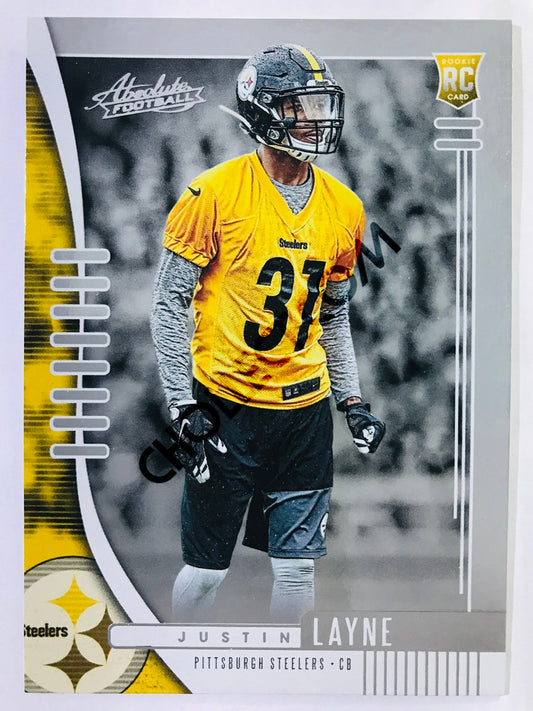 Justin Layne - Pittsburgh Steelers 2019-20 Panini Absolute RC Rookie #184