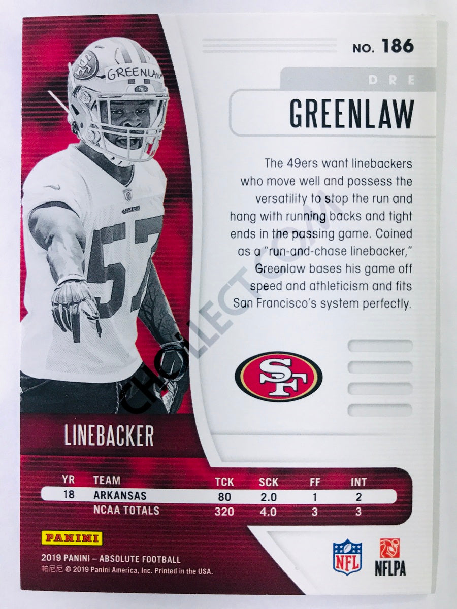 Dre Greenlaw - San Francisco 49ers 2019-20 Panini Absolute RC Rookie #186