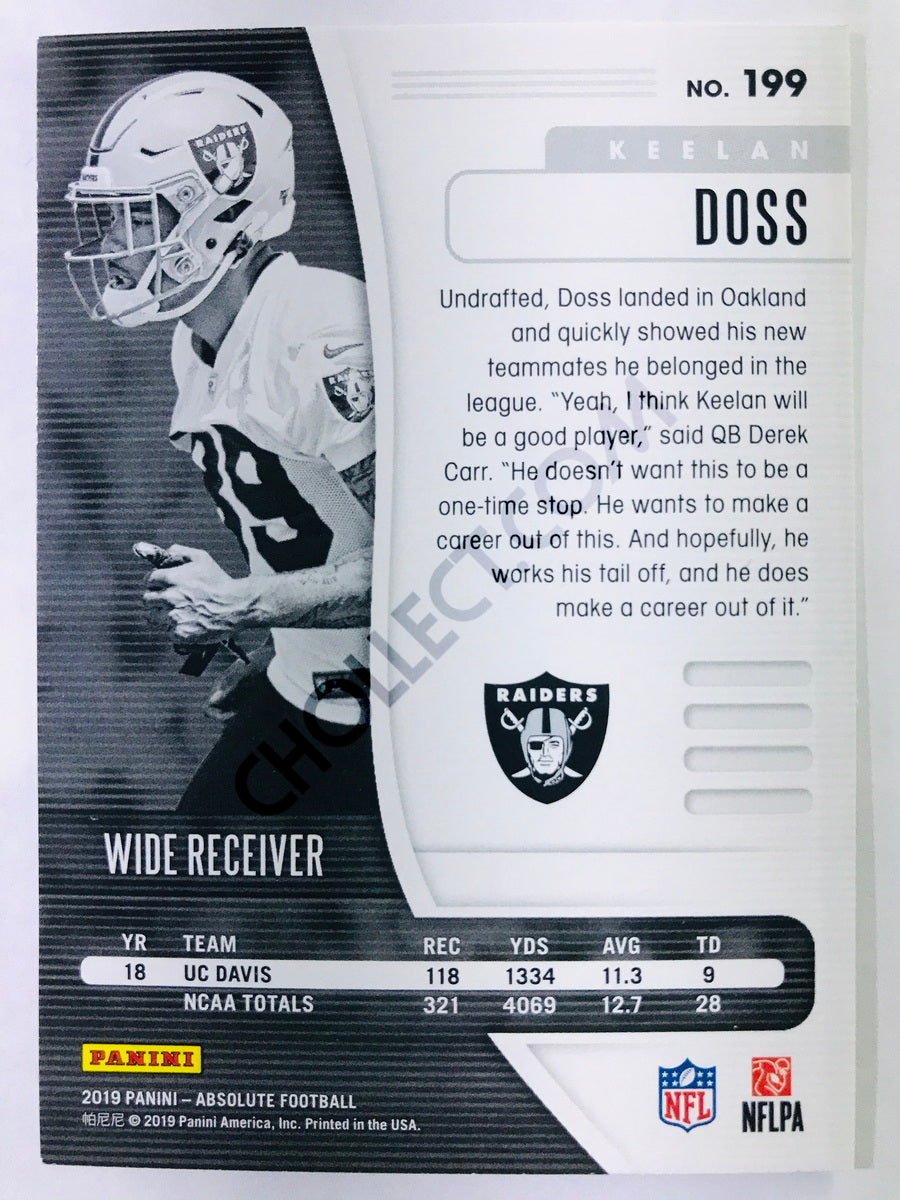 Keelan Doss - Oakland Raiders 2019-20 Panini Absolute RC Rookie #199