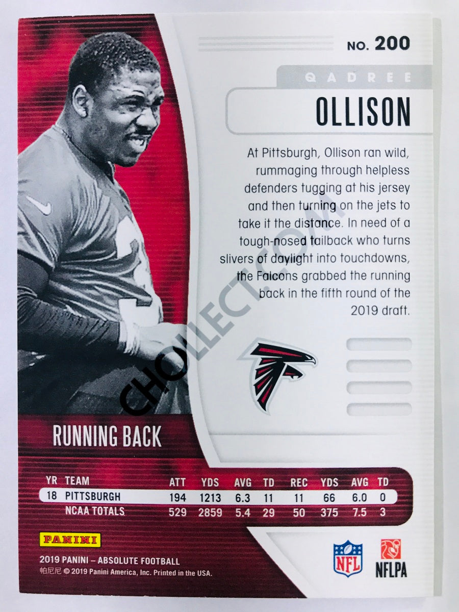 Qadree Ollison - Atlanta Falcons 2019-20 Panini Absolute RC Rookie #200