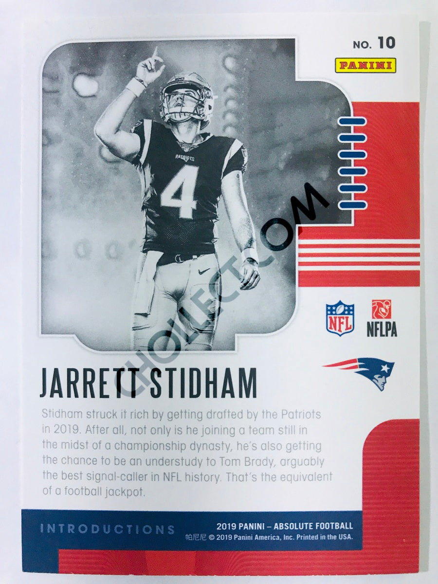 Jarrett Stidham - New England Patriots 2019-20 Panini Absolute Introductions Insert #10