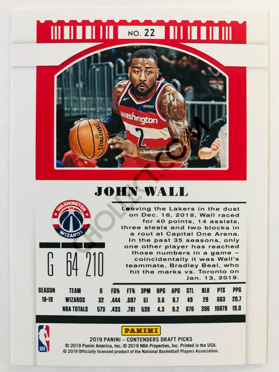 John Wall - Washington Wizards 2019-20 Panini Contenders #22