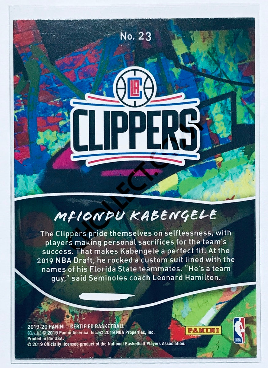 Mfiondu Kabengele - Los Angeles Clippers 2019-20 Panini Certified 2019 Insert Rookie #023