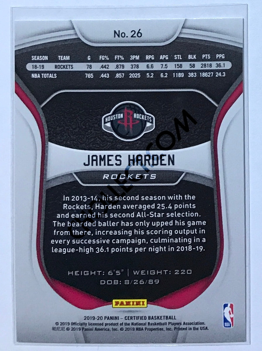 James Harden - Houston Rockets 2019-20 Panini Certified #26