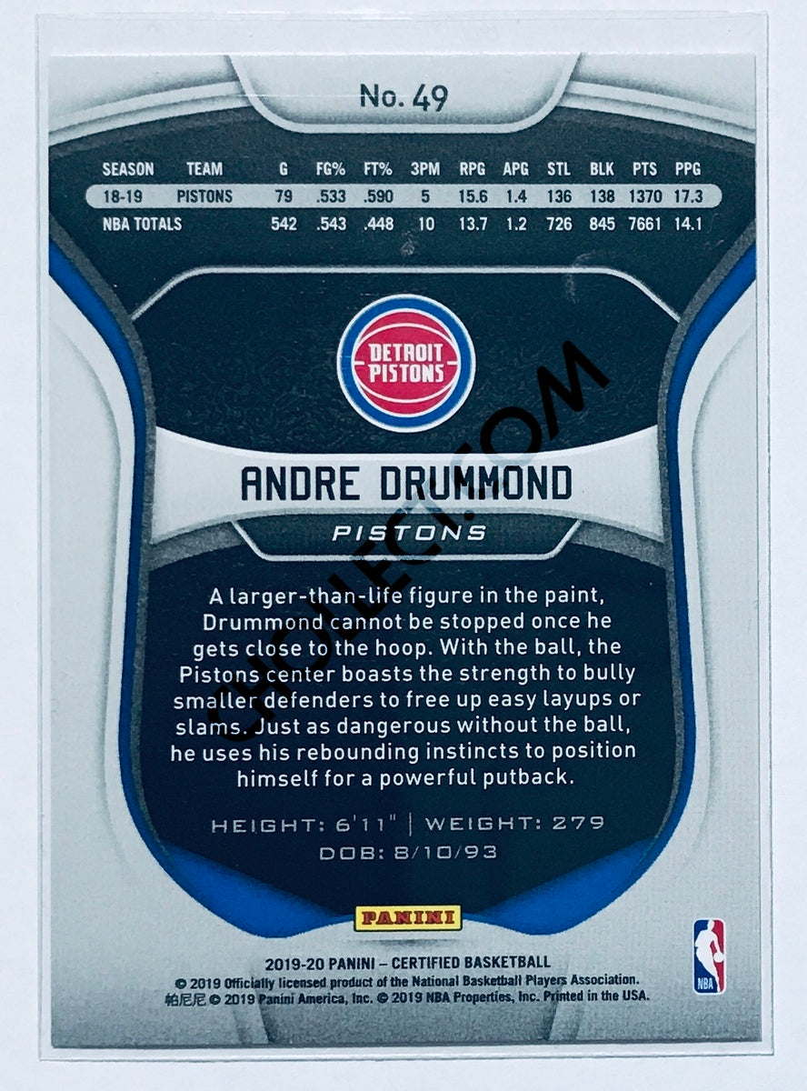 Andre Drummond - Detroit Pistons 2019-20 Panini Certified #49