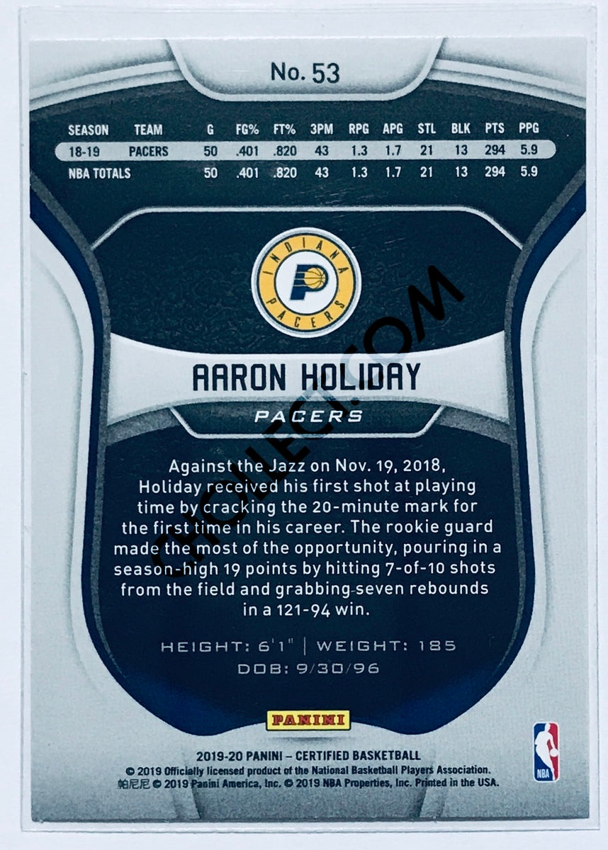 Aaron Holiday - Indiana Pacers 2019-20 Panini Certified #53