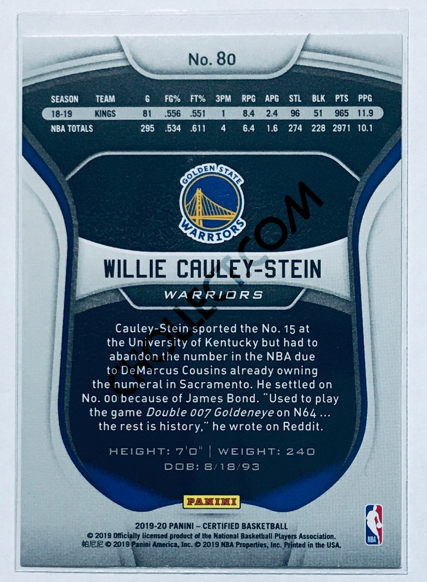 Willie Cauley-Stein - Golden State Warriors 2019-20 Panini Certified #80