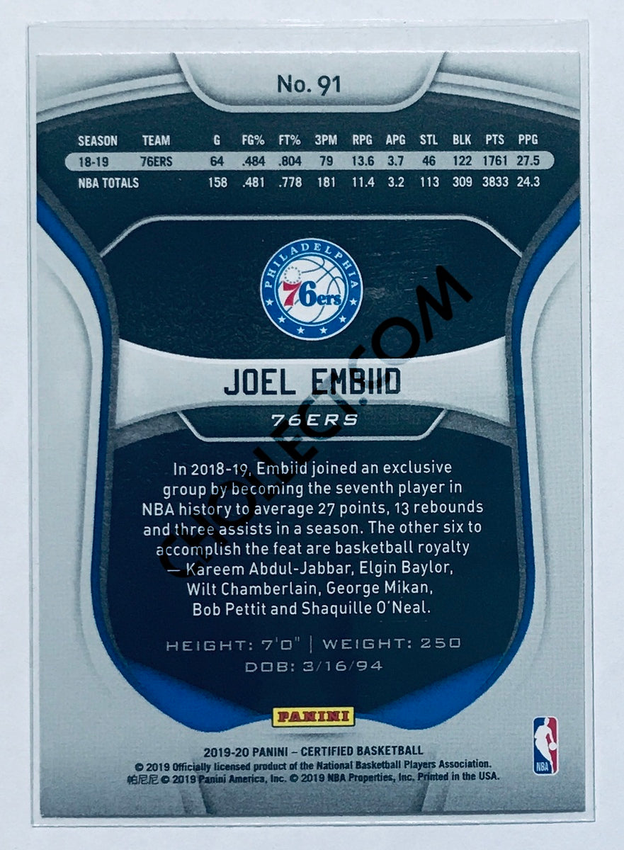 Joel Embiid - Philadelphia 76ers 2019-20 Panini Certified #91