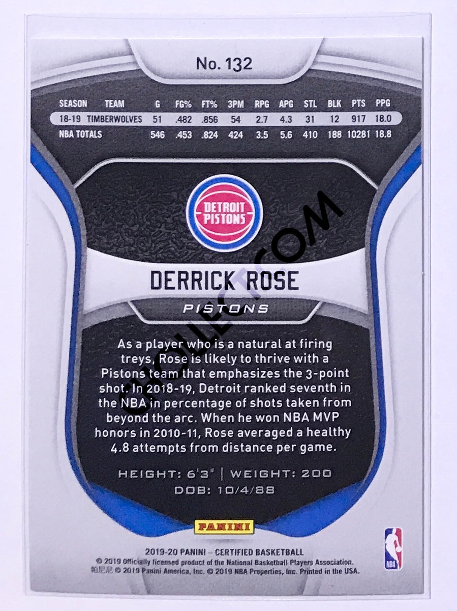 Derrick Rose - Detroit Pistons 2019-20 Panini Certified #132