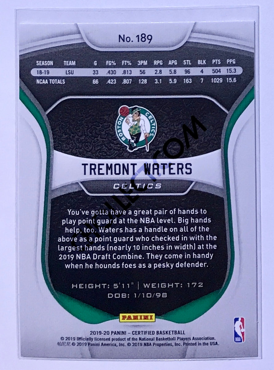 Tremont Waters - Boston Celtics 2019-20 Panini Certified RC Rookie #189