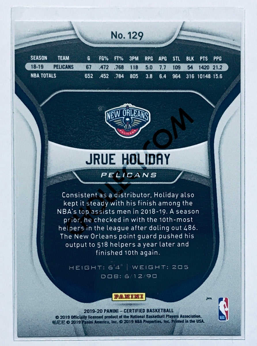 Jrue Holiday - New Orleans Pelicans 2019-20 Panini Certified Parallel Blue #129