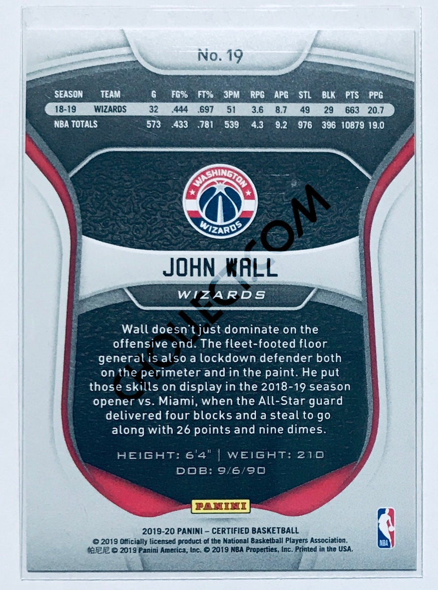 John Wall - Washington Wizards 2019-20 Panini Certified Parallel Red #019