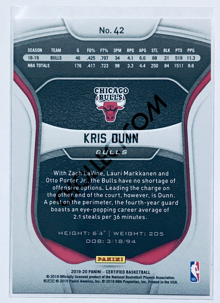 Kris Dunn - Chicago Bulls 2019-20 Panini Certified Parallel Red #042