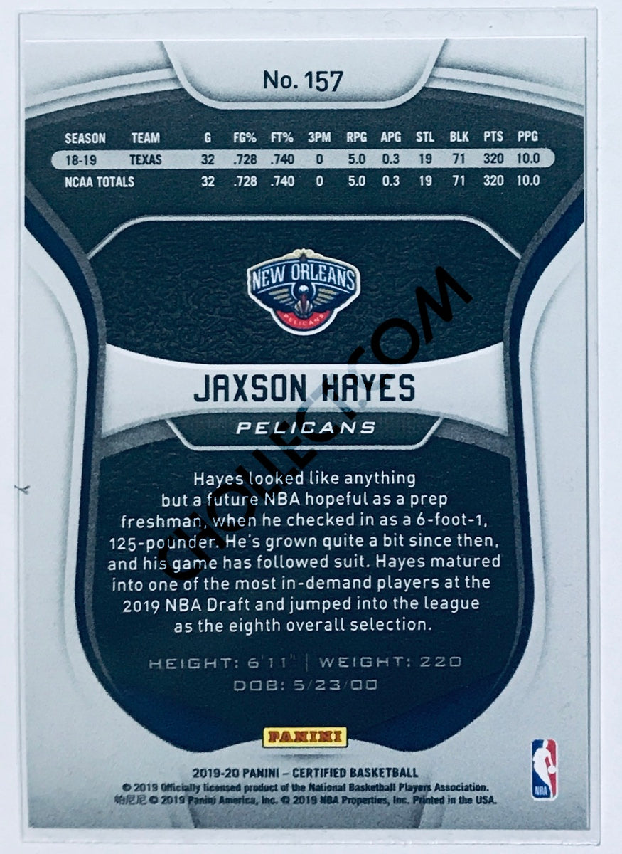 Jaxson Hayes - New Orleans Pelicans 2019-20 Panini Certified Parallel Red RC Rookie #157