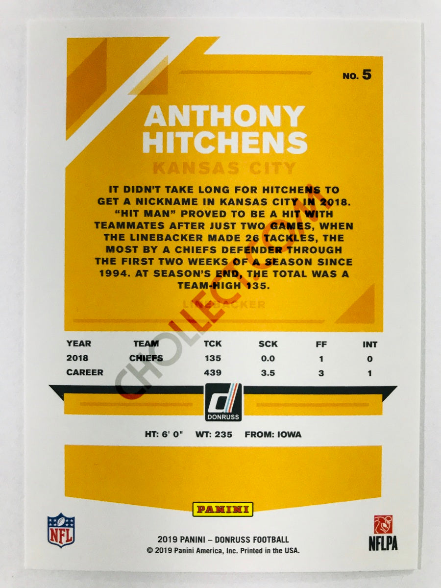 Anthony Hitchens - Kansas City Chiefs 2019-20 Panini Donruss #5