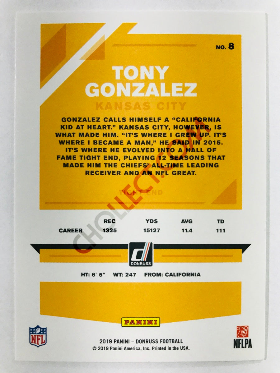 Tony Gonzalez - Kansas City Chiefs 2019-20 Panini Donruss #8