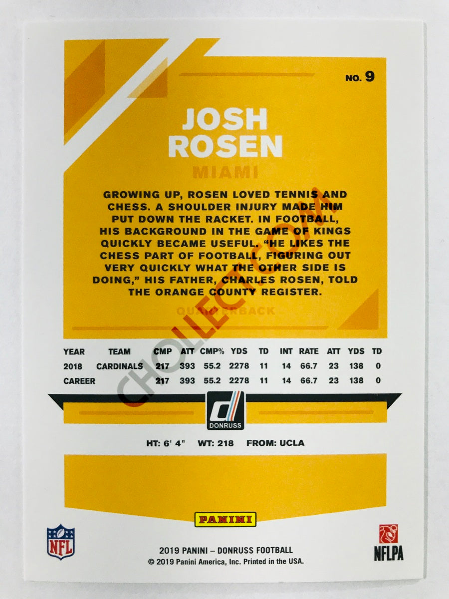 Josh Rosen - Miami Dolphins 2019-20 Panini Donruss #9