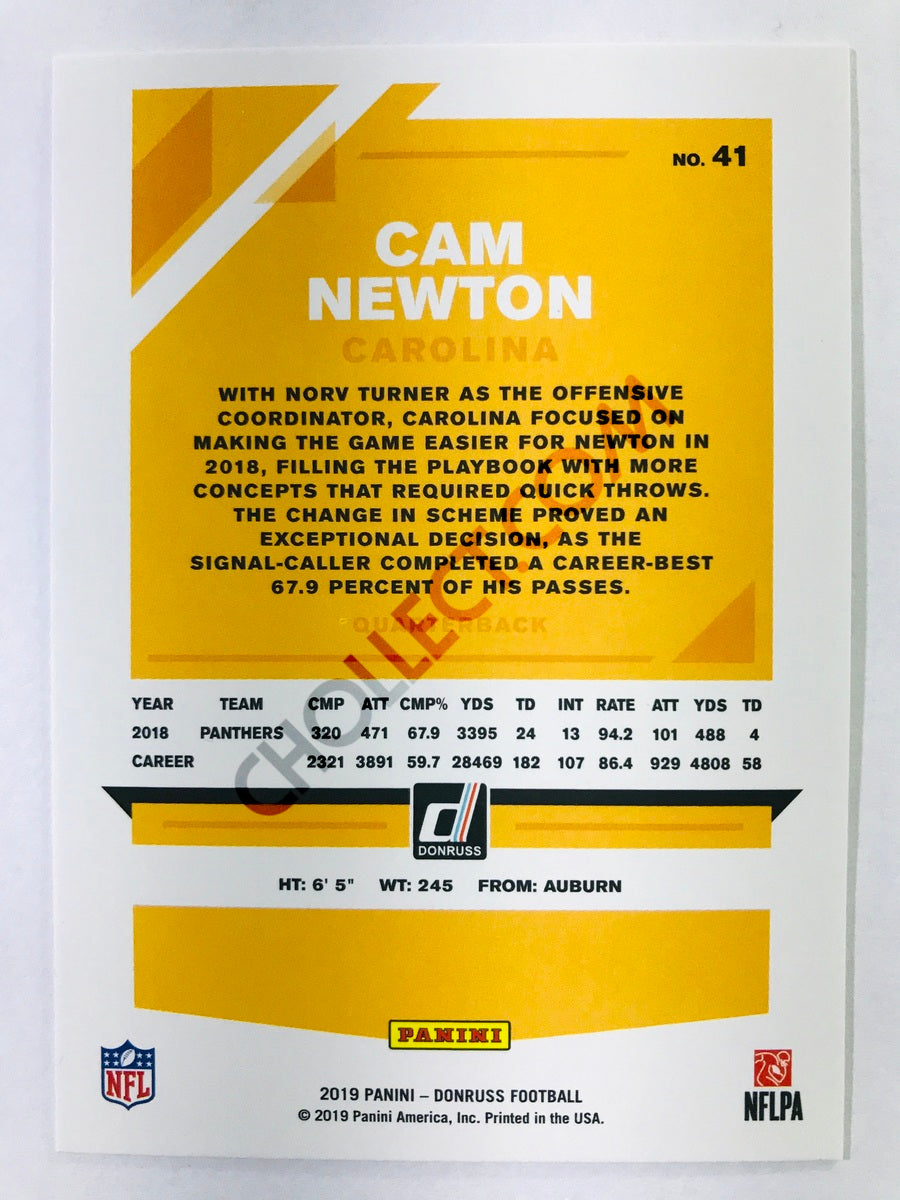 Cam Newton - Carolina Panthers 2019-20 Panini Donruss #41