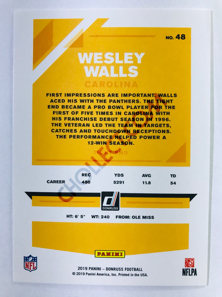 Wesley Walls - Carolina Panthers 2019-20 Panini Donruss #48