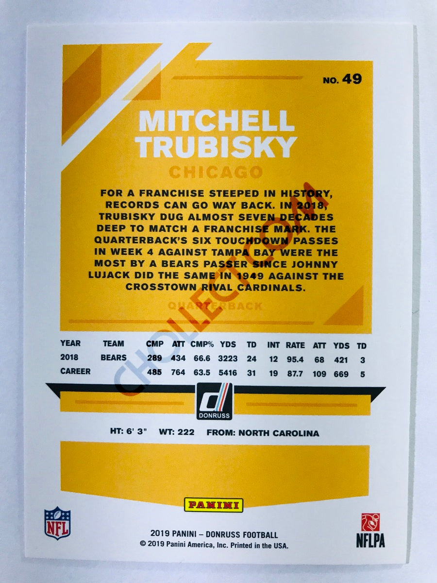 Mitchell Trubisky - Chicago Bears 2019-20 Panini Donruss #49