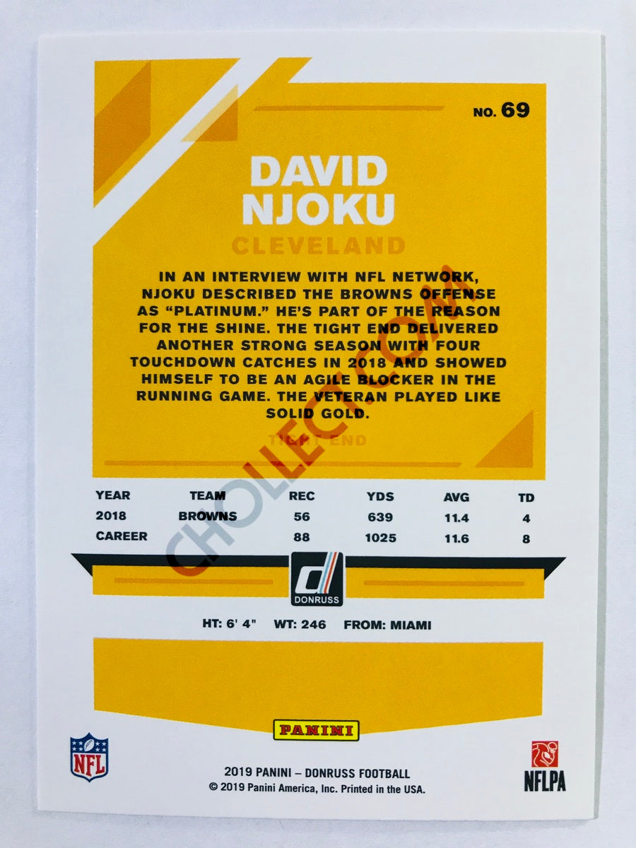 David Njoku - Cleveland Browns 2019-20 Panini Donruss #69