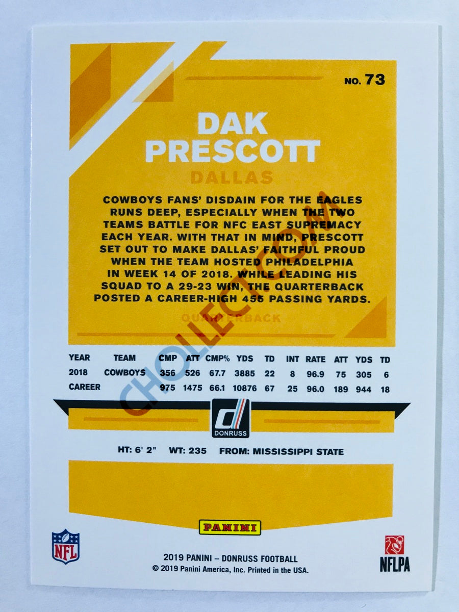 Dak Prescott - Dallas Cowboys 2019-20 Panini Donruss #73