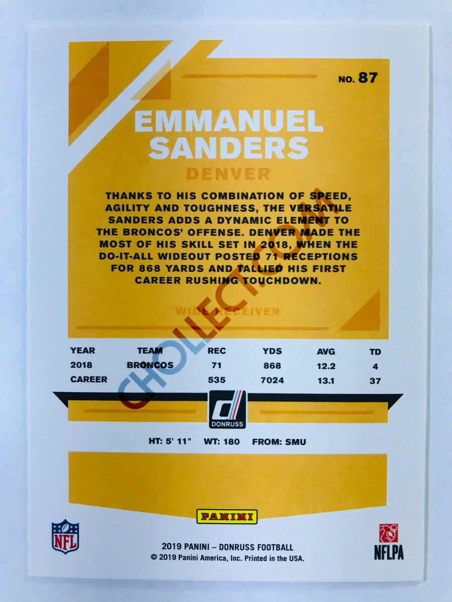 Emmanuel Sanders - Denver Broncos 2019-20 Panini Donruss #87