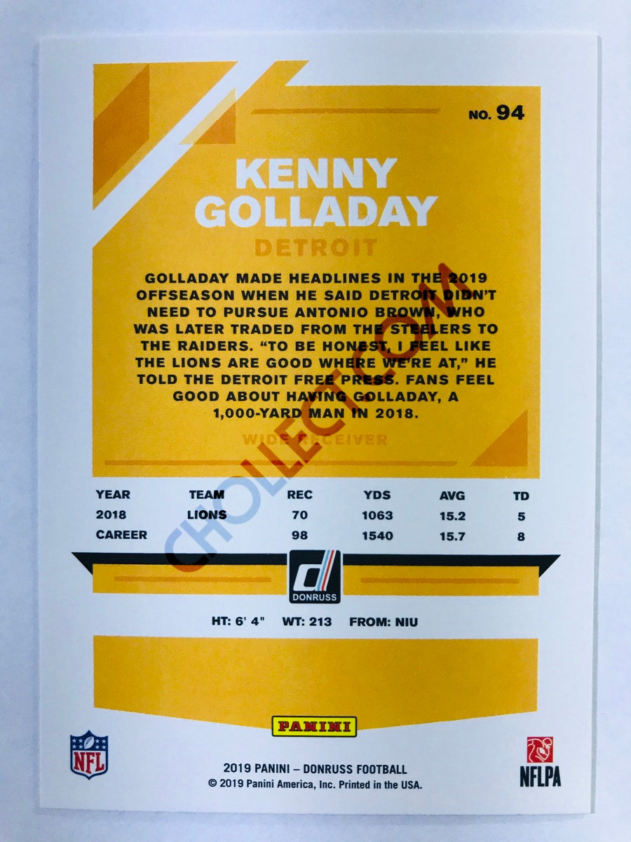 Kenny Golladay - Detroit Lions 2019-20 Panini Donruss #94