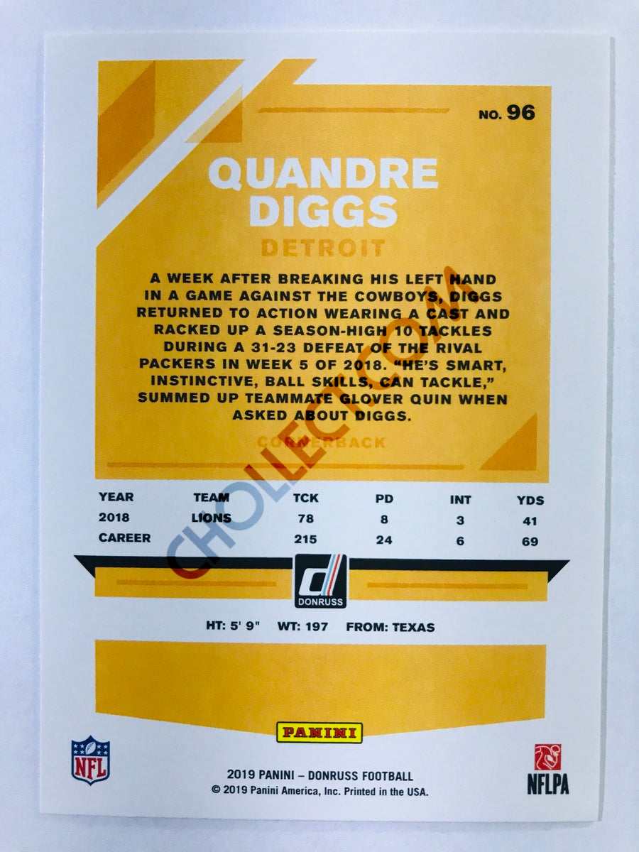 Quandre Diggs - Detroit Lions 2019-20 Panini Donruss #96