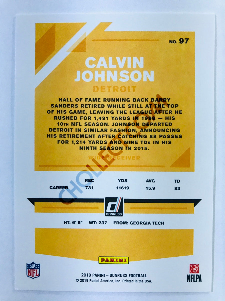 Calvin Johnson - Detroit Lions 2019-20 Panini Donruss #97